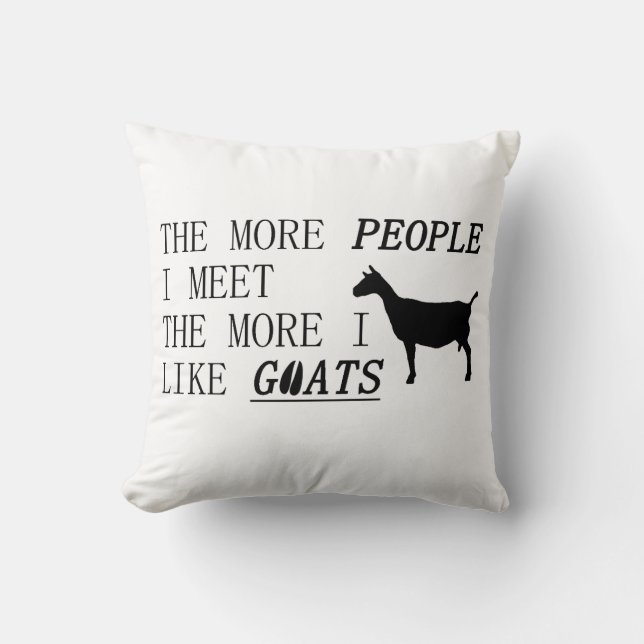 Coussin Plus je rencontre des gens, plus j'aime les CHÈQUE (Recto)