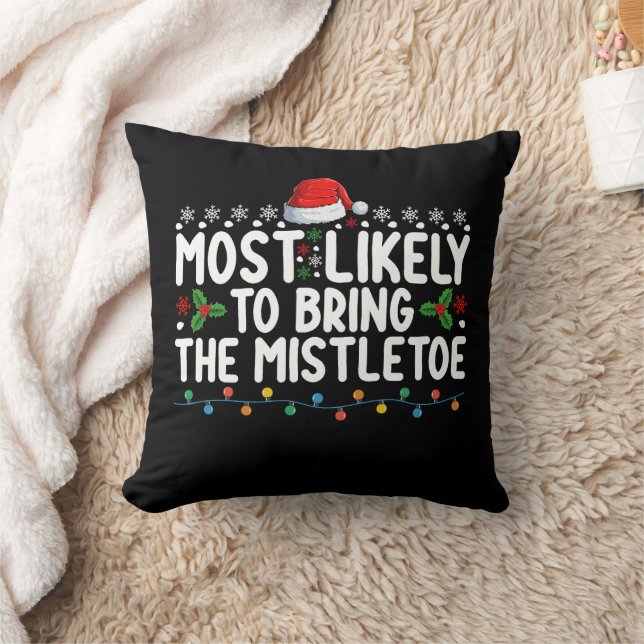Coussin Plus susceptible d'apporter le gui Noël Famille (Couverture)