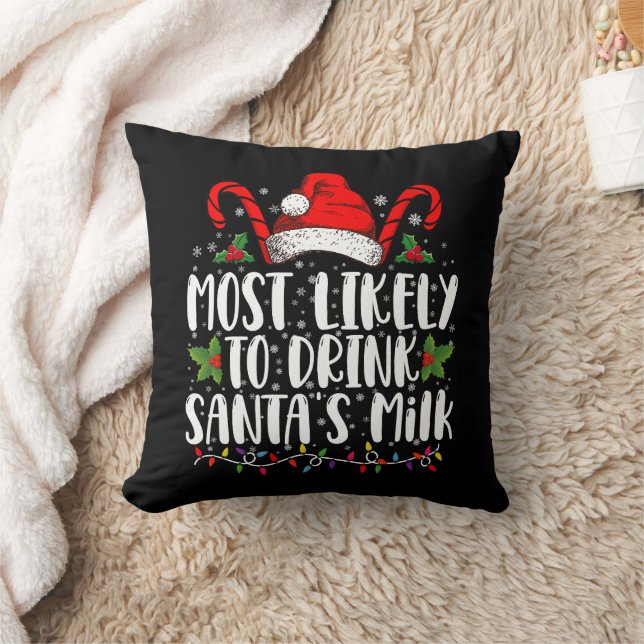 Coussin Plus susceptible de boire le lait du Père Noël Fun (Couverture)