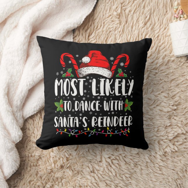 Coussin Plus susceptible de danser avec la famille de renn (Couverture)