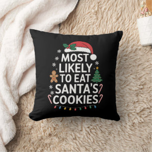 Coussin Plus susceptible de manger les cookies de Santa No