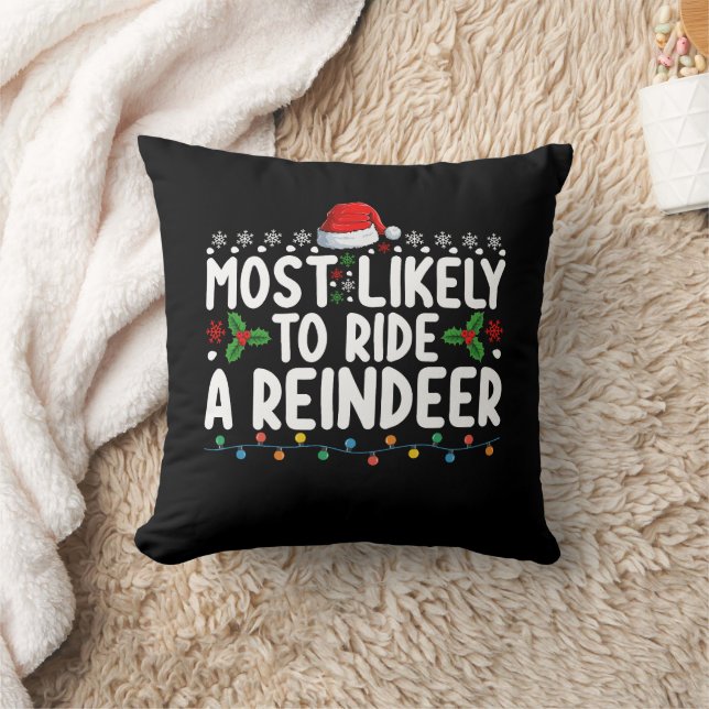 Coussin Plus susceptible de monter un Père Noël de renne N (Couverture)