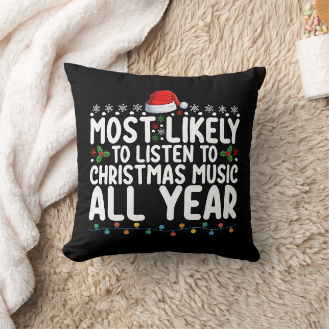 Coussin Plus susceptible d'écouter de la musique de Noël t (Couverture)