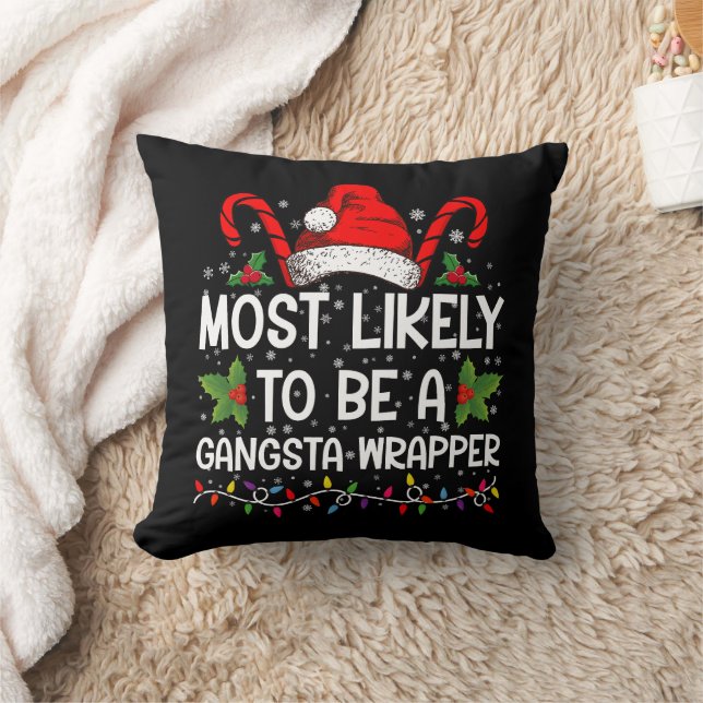 Coussin Plus Susceptible D'être un Gangsta Wrapper Noël de (Couverture)