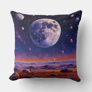 Coussin Plusieurs Lunes Au-Dessus d'une Surface Ressemblan