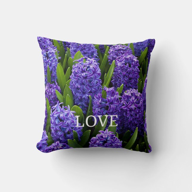 Coussin Plutôt des Hyacinthes violets en fleurs (Recto)