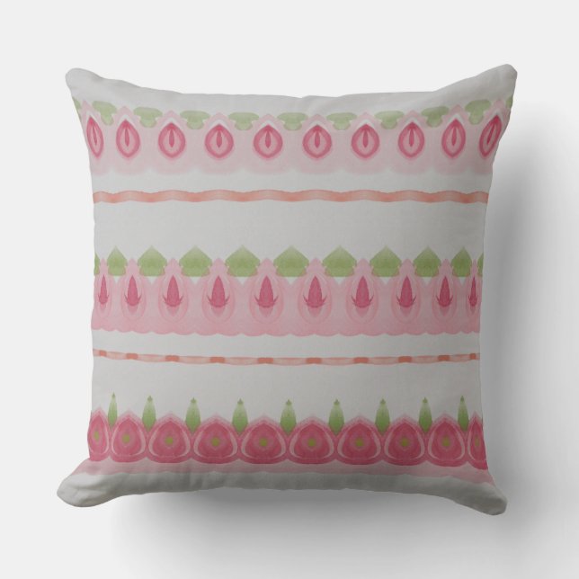 Coussin Plutôt Rose Et Vert (Recto)