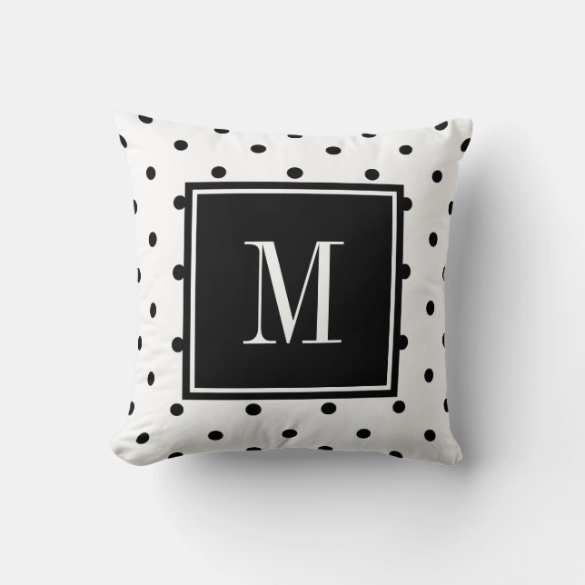 Coussin Poche noir et blanc point minimum MONOGRAM (Recto)