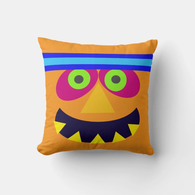 Coussin Pochette ronde avec monstre drôle (Recto)