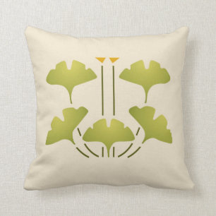Coussin Pochoir de Ginkgo