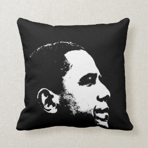Coussin Pochoir latéral de portrait de Barack Obama