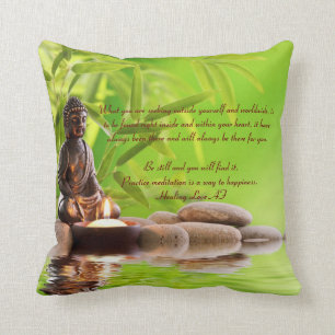 Coussin Poème de méditation de zen de bouddhisme de