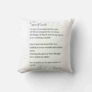 Coussin Poème d'encouragement à l'amour de soi dans la nat