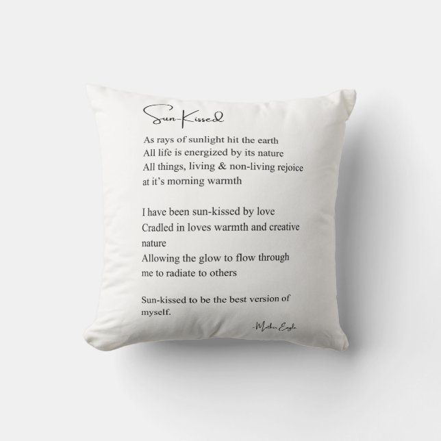 Coussin Poème d'encouragement à l'amour de soi dans la nat (Recto)