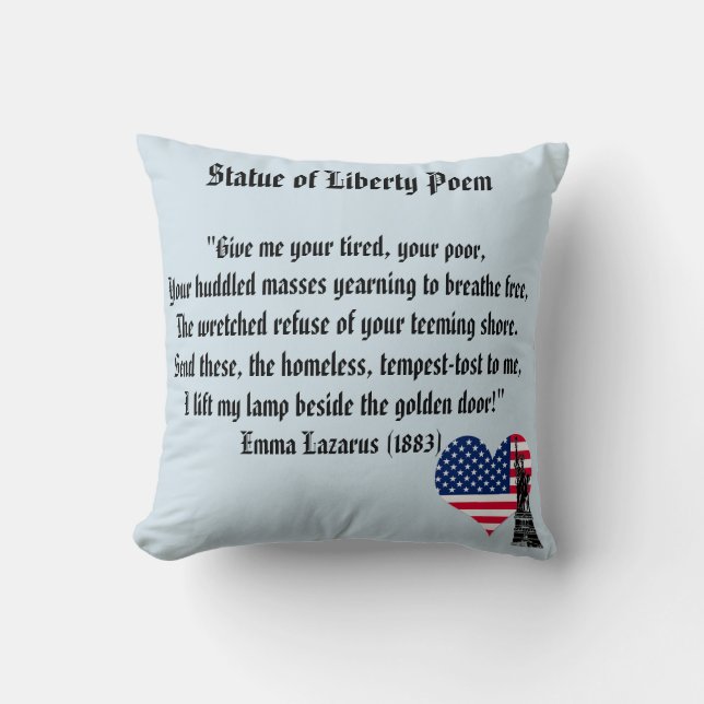 Coussin Poème Statue de la Liberté (Recto)