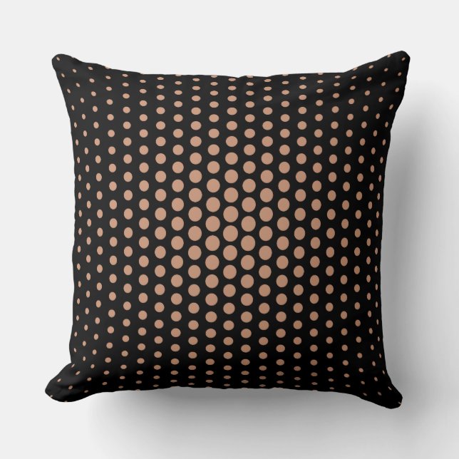 Coussin Poids antique Techno Dots Moderne Noir (Recto)