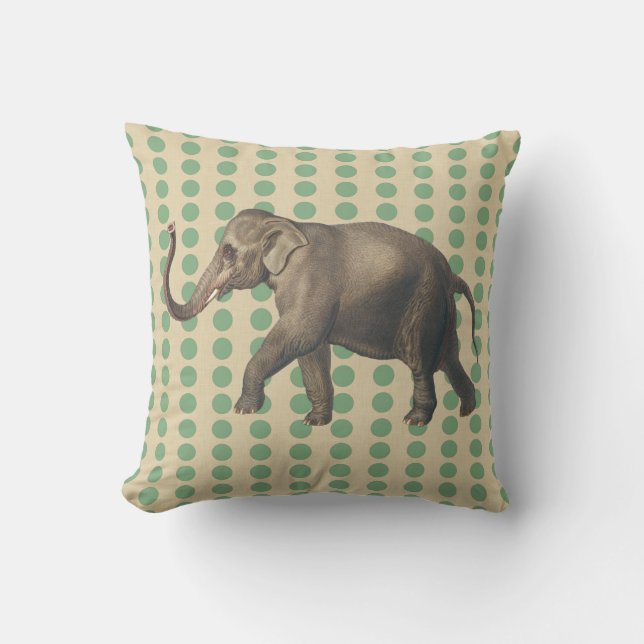 Coussin Poids d'épices à feuilles de baie avec éléphant (Recto)