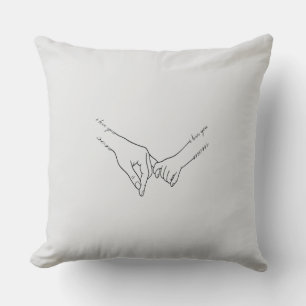 Coussin Poignée minimaliste familiale - Dessin d'une ligne