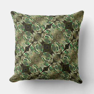 Coussin Poignée ronde beige et menthe en métal et verre