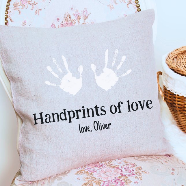 Coussin Poignées personnalisées de l'amour Les mains des e (Create-your-own Handprints Throw Pillow)
