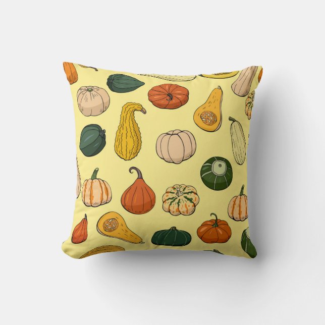 Coussin Poignets dessinés à la main, motif de légumes sans (Recto)