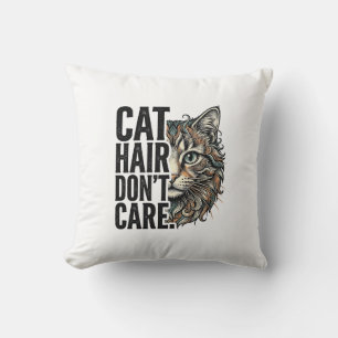Coussin Poils de Chat N'ont Aucune Importance Gravure Vint