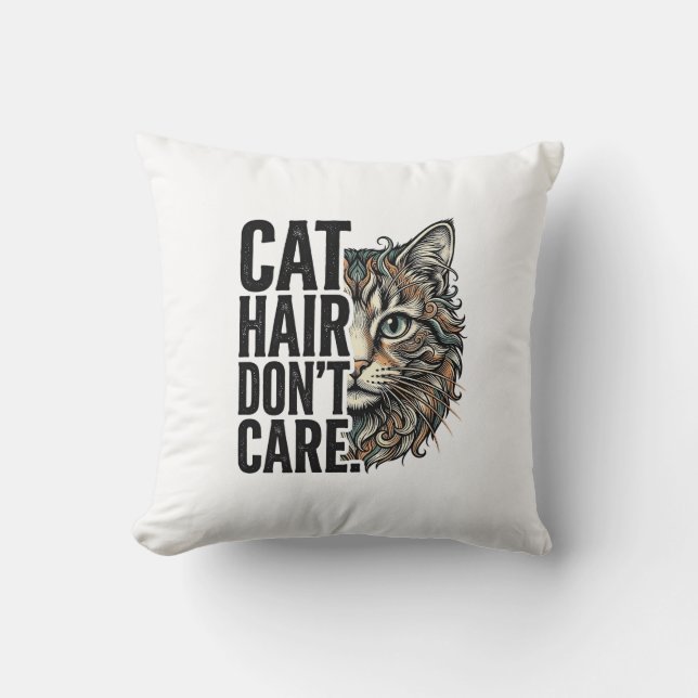 Coussin Poils de Chat N'ont Aucune Importance Gravure Vint (Recto)