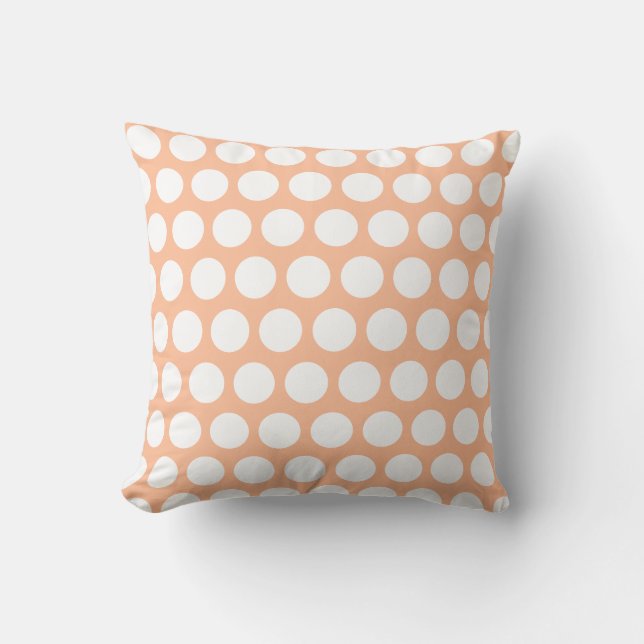 Coussin Poils de pêche points polka rétro (Recto)