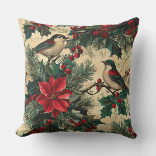 Coussin Poinsettia Chanson Rustique Crème Botanique d'Hive