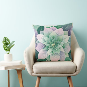 Coussin Poinsettia de Noël Festif