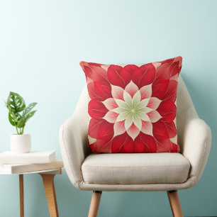 Coussin Poinsettia de Noël Festif