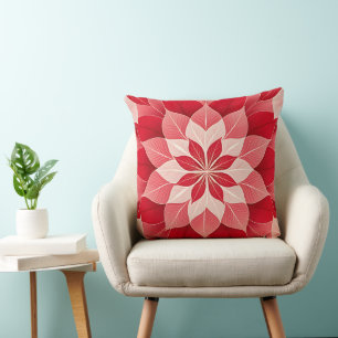 Coussin Poinsettia de Noël Festif