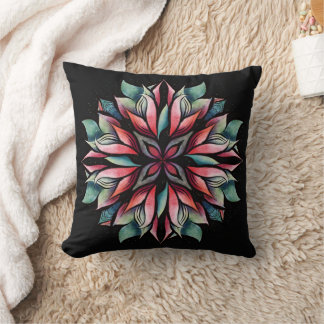Coussin Poinsettia Noël Floral Élégant Vacances d'hiver