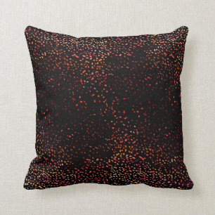 Coussin point d'aquarelle rouge et orange foncé