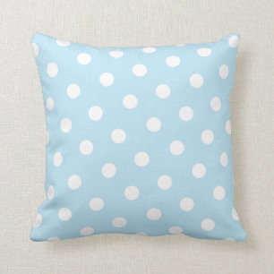 Coussin Point de polka bleu-clair