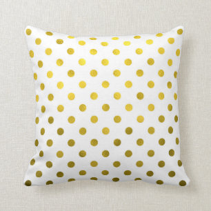 Coussin Point de polka métallique de feuille d'or sur le