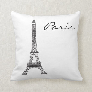 Coussin Point de repère noir et blanc de Paris