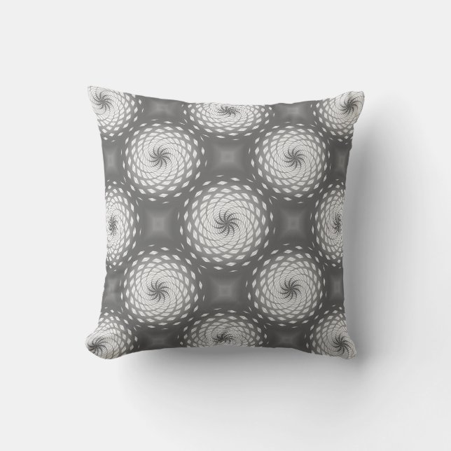 Coussin Point Motif gris argenté (Recto)