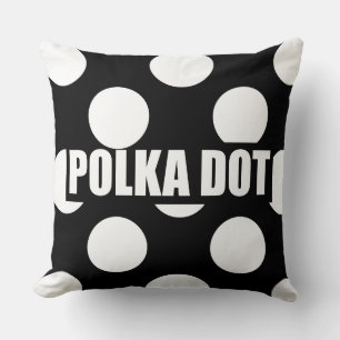 Coussin Point Polka noir et blanc