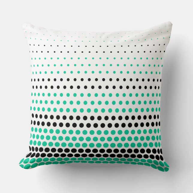 Coussin Point vert et noir des Caraïbes modernes (Recto)