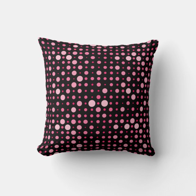 Coussin Pointe Polka moderne 01.BG noir rose (Recto)
