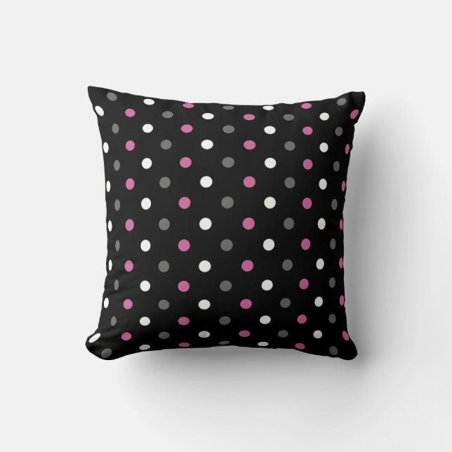 Coussin Pointe rose, noire et grise (Recto)