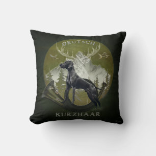 Coussin Pointeur à cheveux courts allemand, Logo de chasse