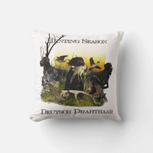 Coussin Pointeur À poils durs allemand (Recto)