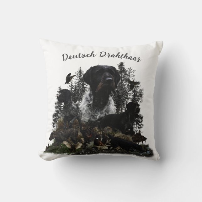 Coussin Pointeur À poils durs allemand (Recto)
