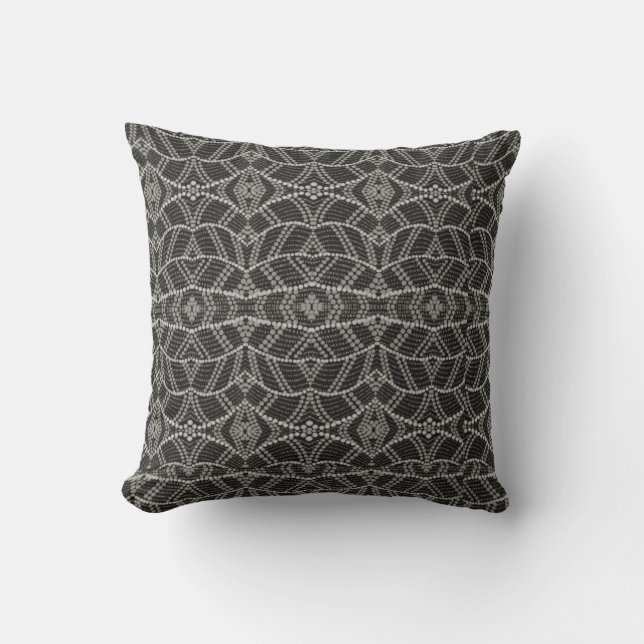 Coussin Pointillés Diagonal Grayish Wavy (Recto)