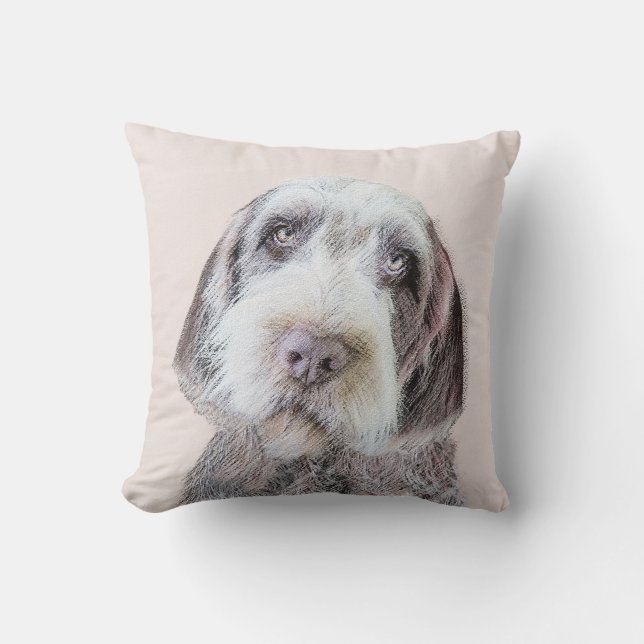 Coussin Pointing à poils durs Peinture Griffon - Art Chien (Recto)