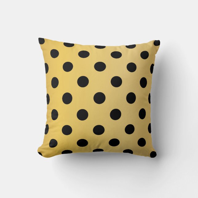Coussin Points A Pot A Gold et Noir (Recto)