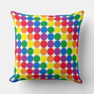 Coussin Points arc-en-ciel
