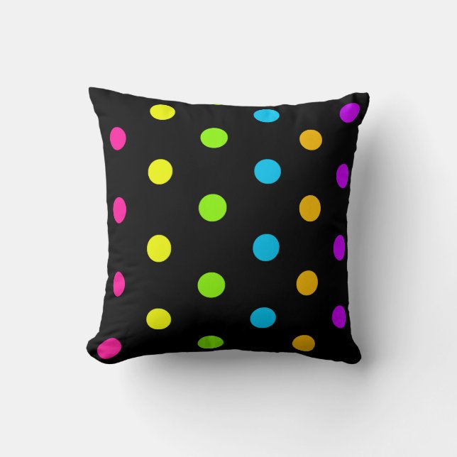 Coussin Points au néon lumineux (Recto)